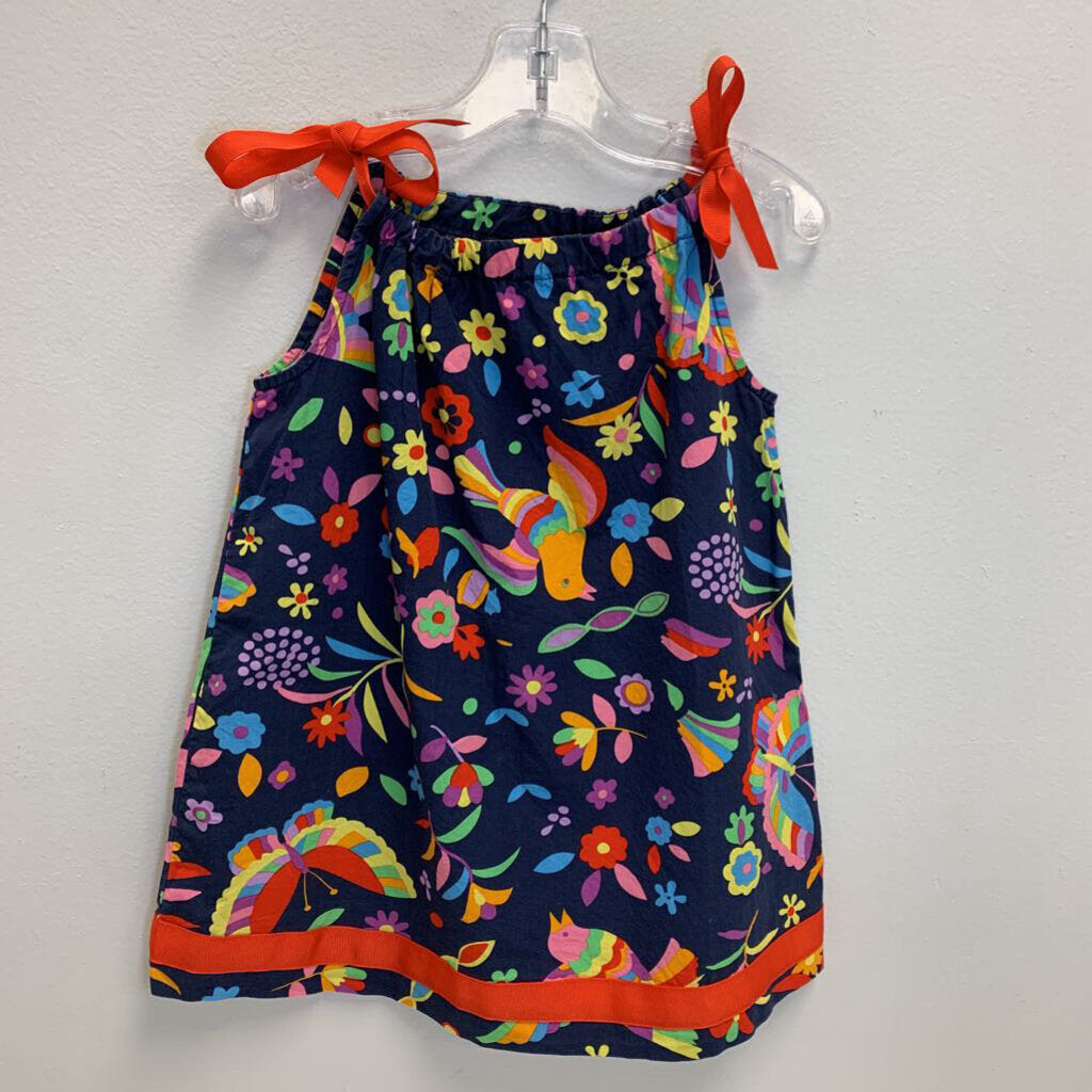 3T: Floral Bird Print Pillowcase Dress