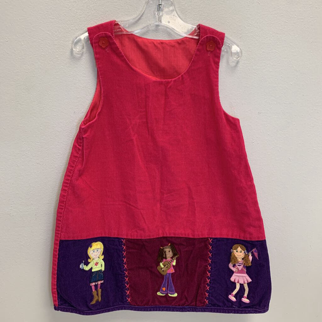 4T Girl Applique Corduroy Jumper