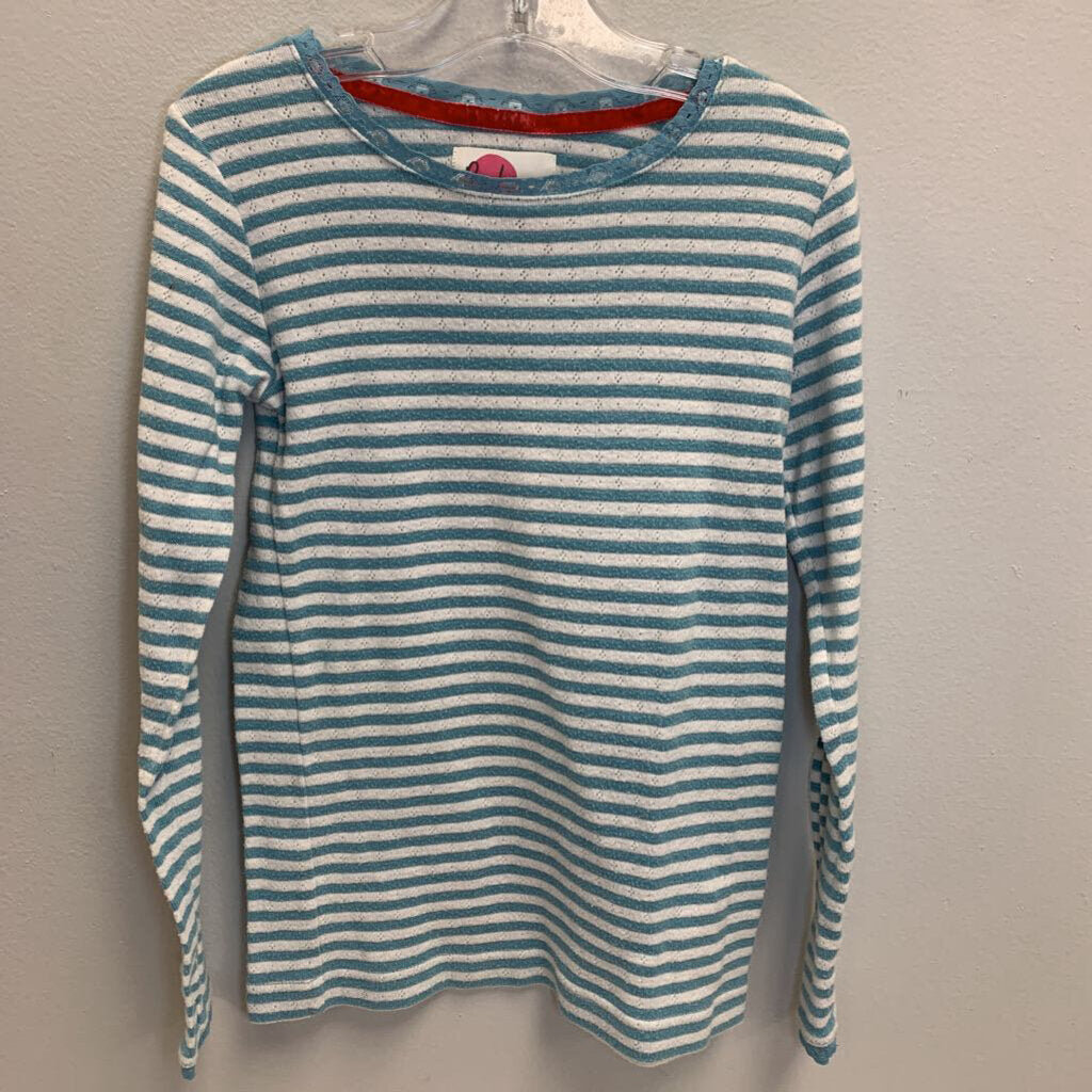 9-10: Striped Sparkly Pointelle Top