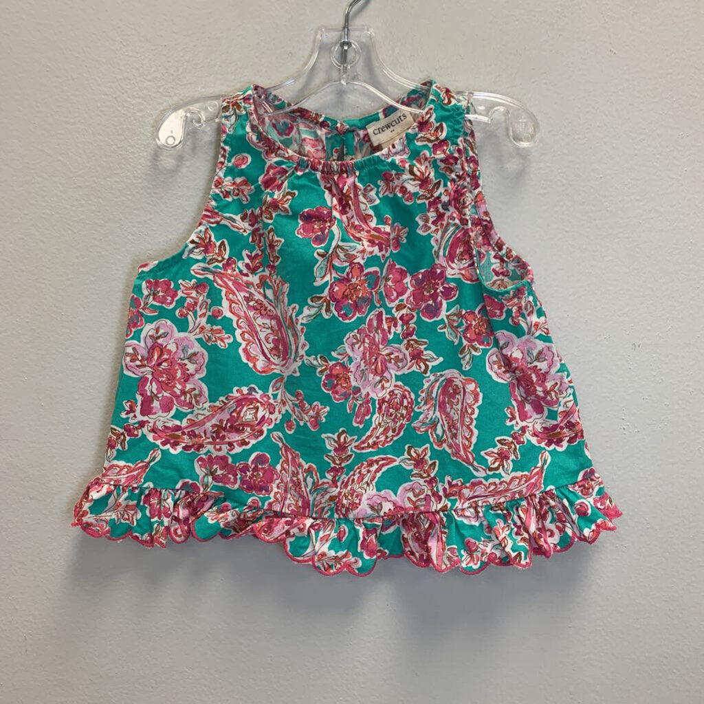 3: Floral Print Scalloped Hem Top