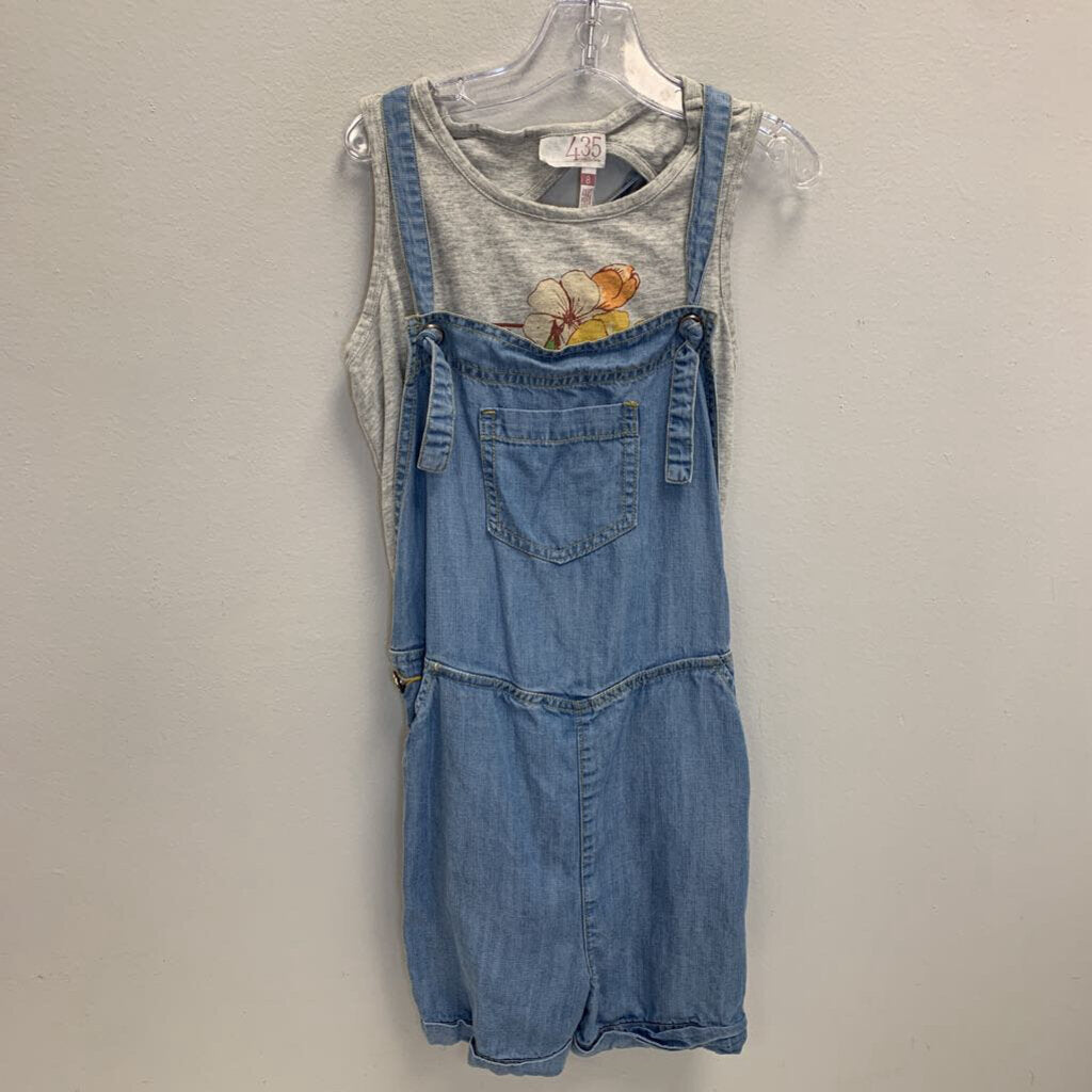 8: 435 Chambray Overalls + Floral Tank