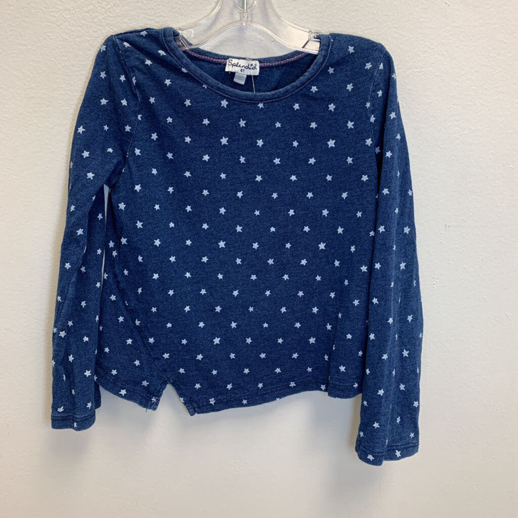 4T: White Stars Print Top