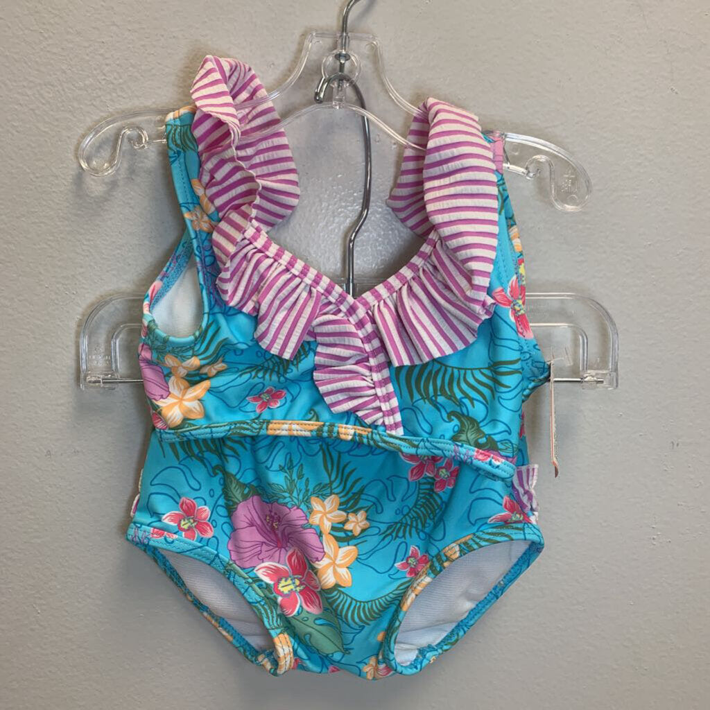 12-18M: Floral Print 2 Pc Swimsuit