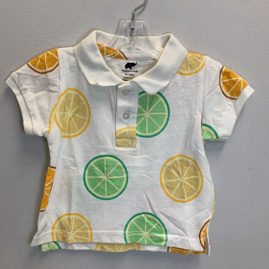 18-24M: Citrus Print Pique Polo Shirt