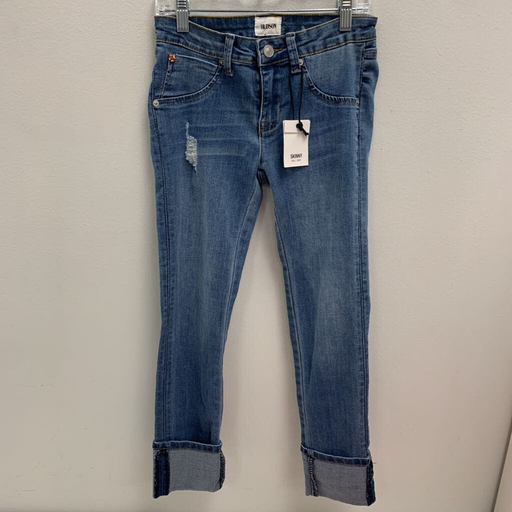 14: Skinny Roll Crop Stretch Denim NWT