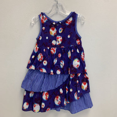 4: Floral & Stripes Print Ruffle Tier Summer Dress