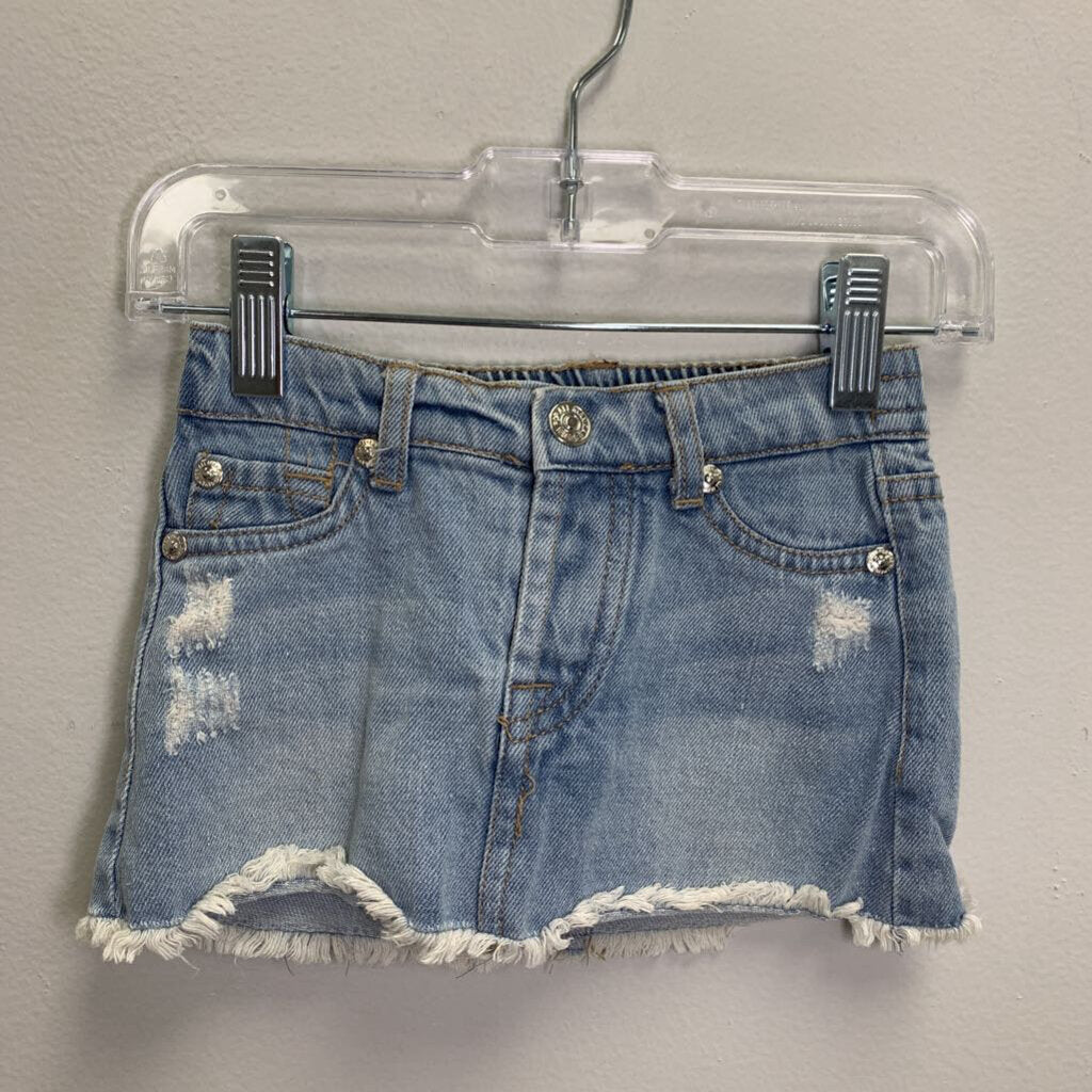 18M: Distressed Jean Skirt