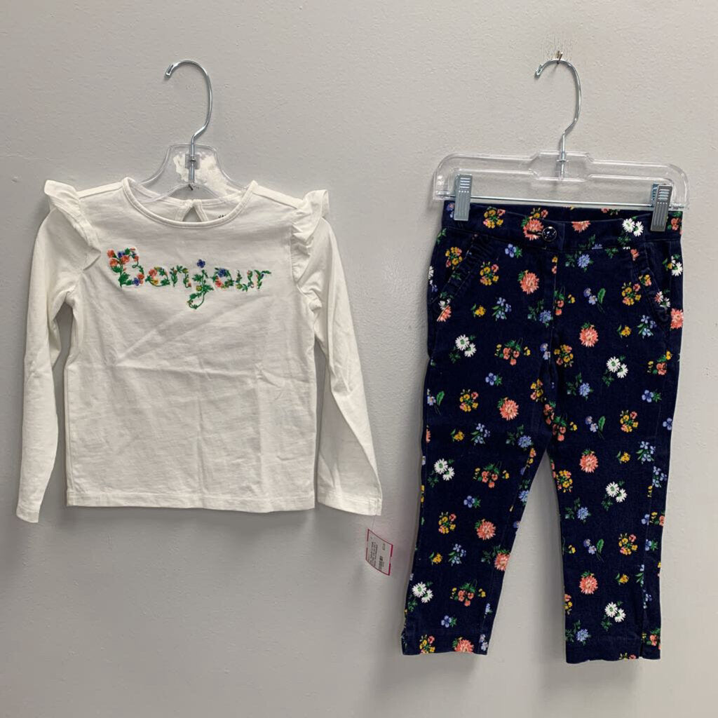 3: Bonjour Floral Embroidered Top + Pants