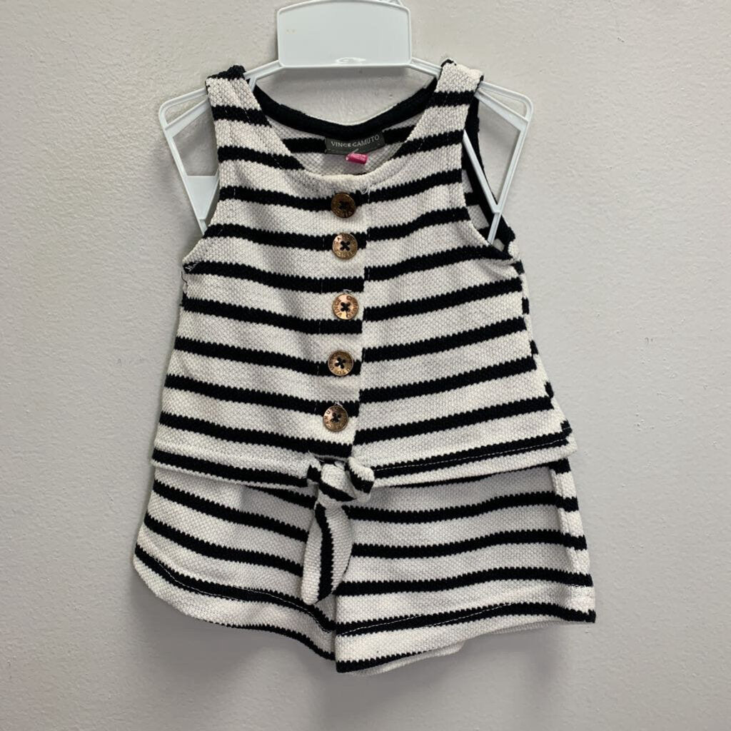 24M: Striped Tie Front Tank & Shorts Set