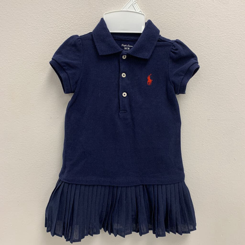 12M: Pleated Mesh Polo Dress w/ Diaper Cover