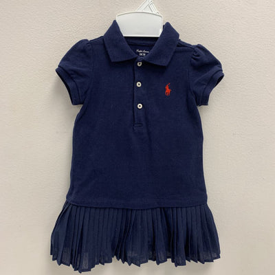 12M: Pleated Mesh Polo Dress w/ Diaper Cover