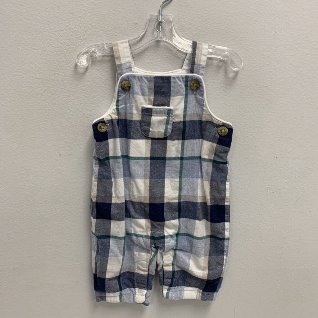 0-3M: Plaid Overalls