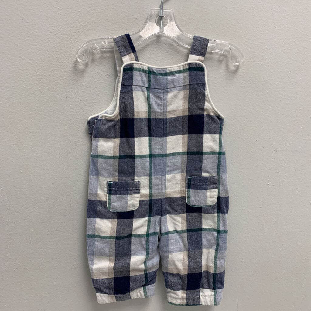 0-3M: Plaid Overalls