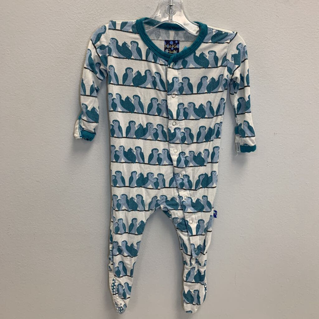 3-6M: Owl Print Footed Sleeper