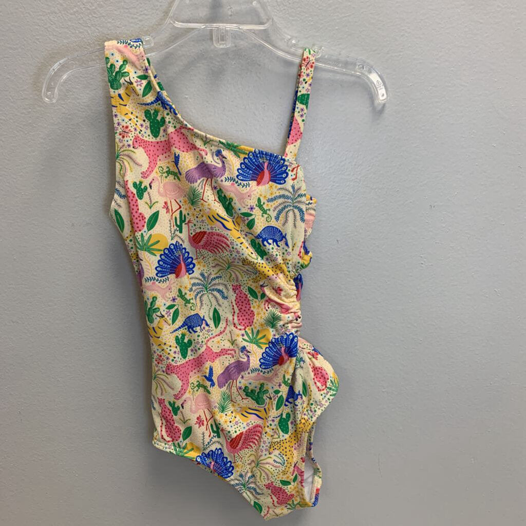 6-7Y: Wildlife Print One Piece Swimsuit