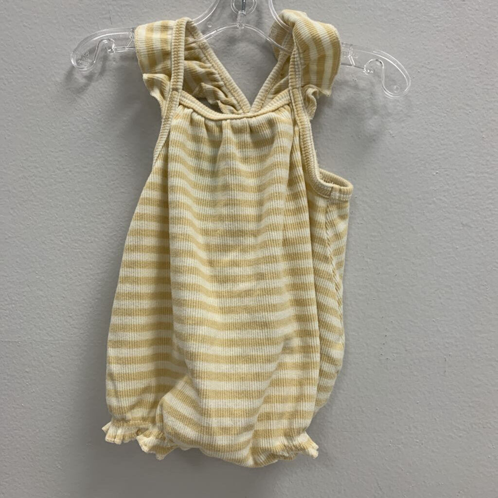 0-3M: Striped Ribbed Romper