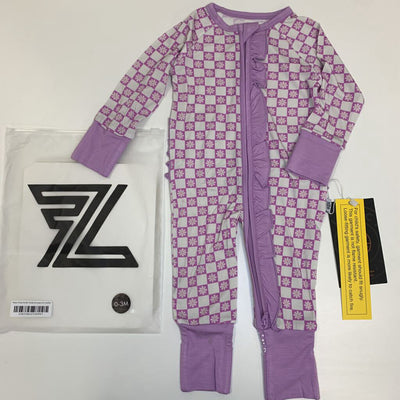 0-3M: Retro Floral Ruffle Footie Snoozer NWT