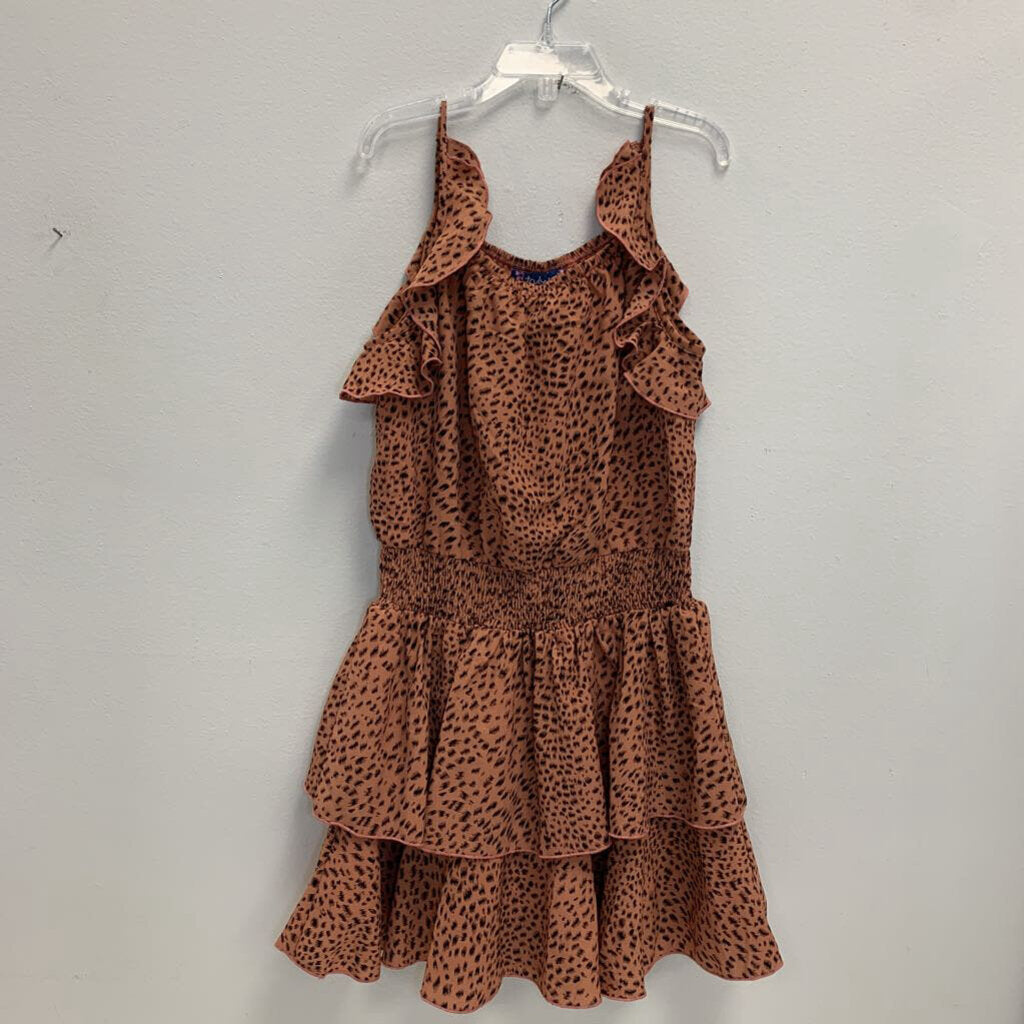 8: Animal Print Ruffle Sleeve Smocked Waist Dress
