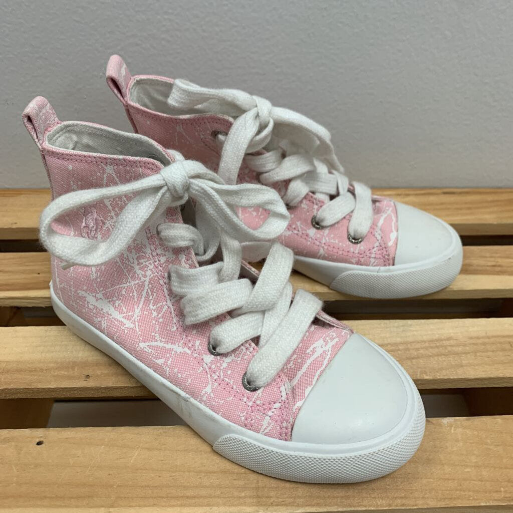 10.5: White Splatter Hi Top Sneakers