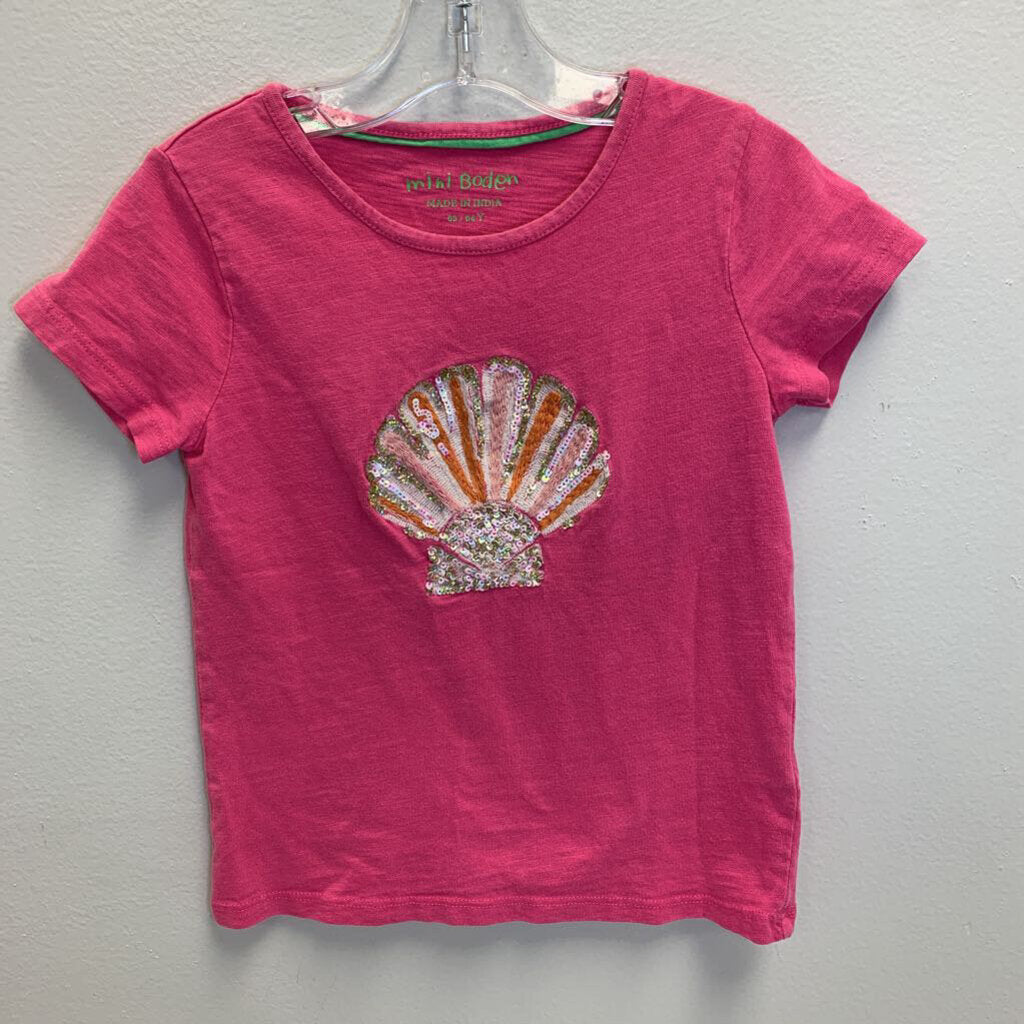 3-4Y: Sequin Seashell Applique T-Shirt