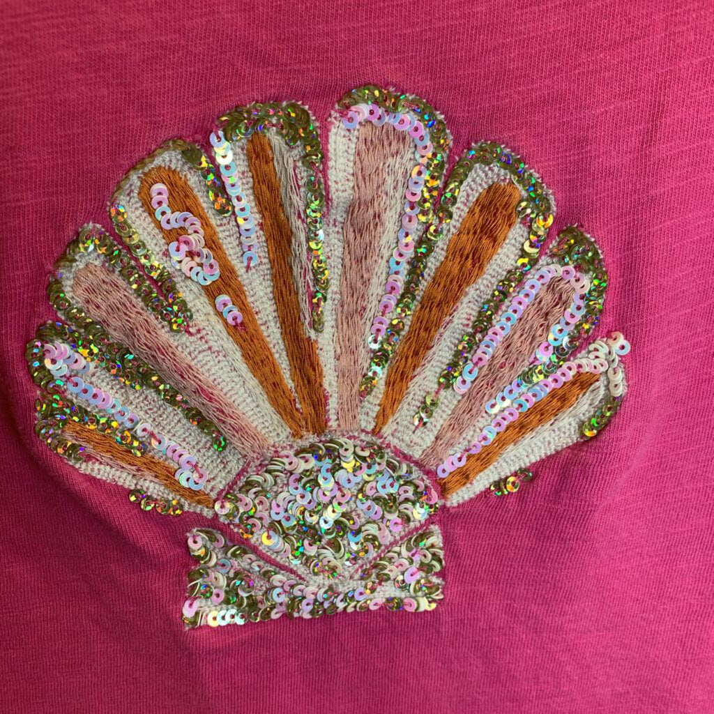 3-4Y: Sequin Seashell Applique T-Shirt