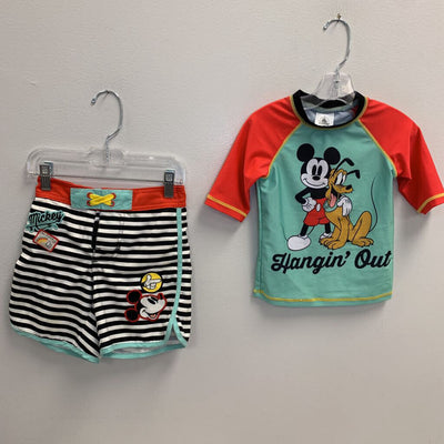 4: Mickey + Pluto Rash Guard + Swim Trunks
