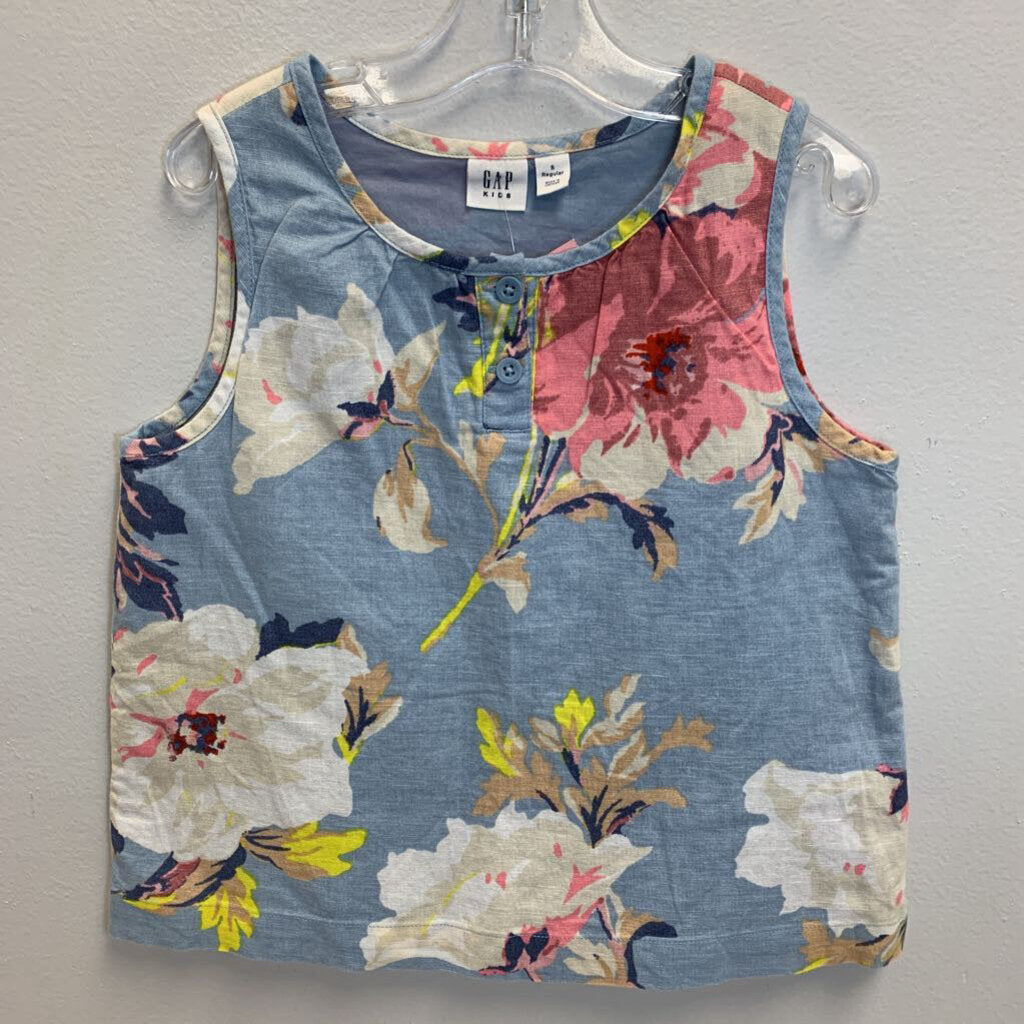 6-7: Floral Linen Top + Skirt w/ Pockets Set NWT