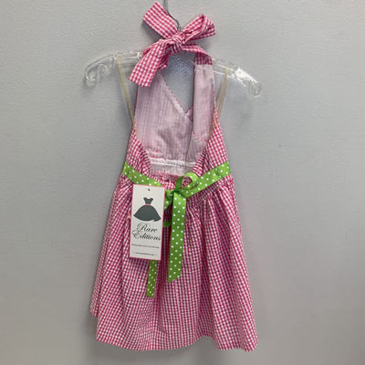2T: Seersucker Halter Flower Applique Dress NWT