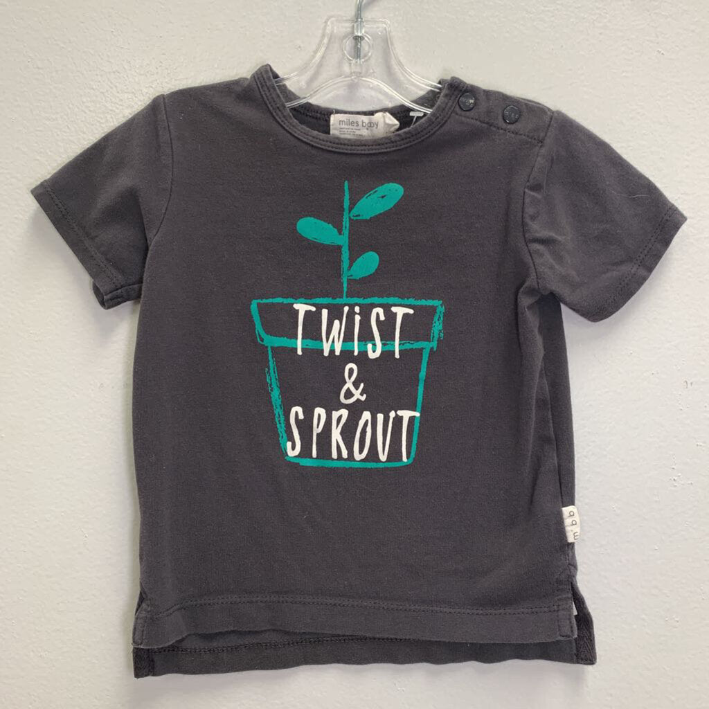 18M: TWIST & SPROUT Graphic Snap Shoulder T-Shirt