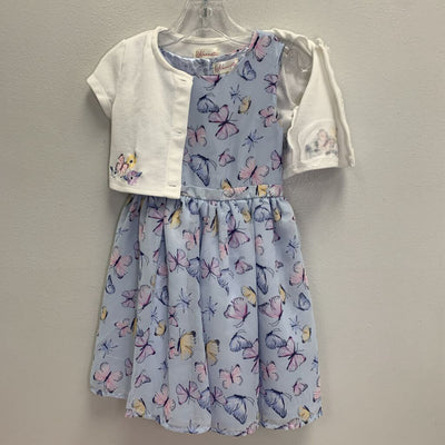 4T: Butterfly Dress + Embroidered Cardigan