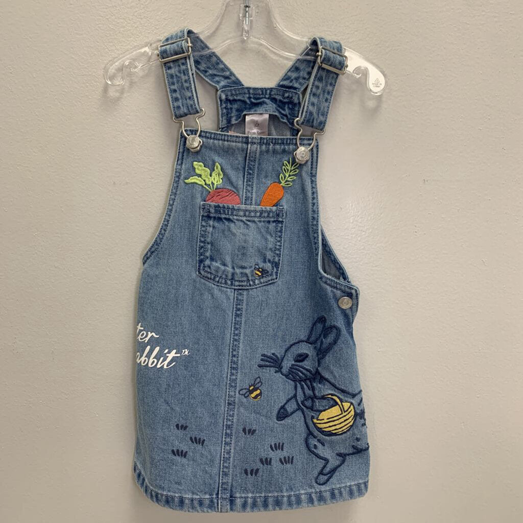 2/3: Peter Rabbit Embroidered Denim Jumper
