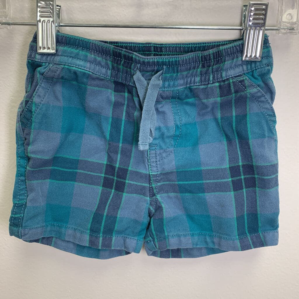 9-12M: Plaid Drawstring Shorts
