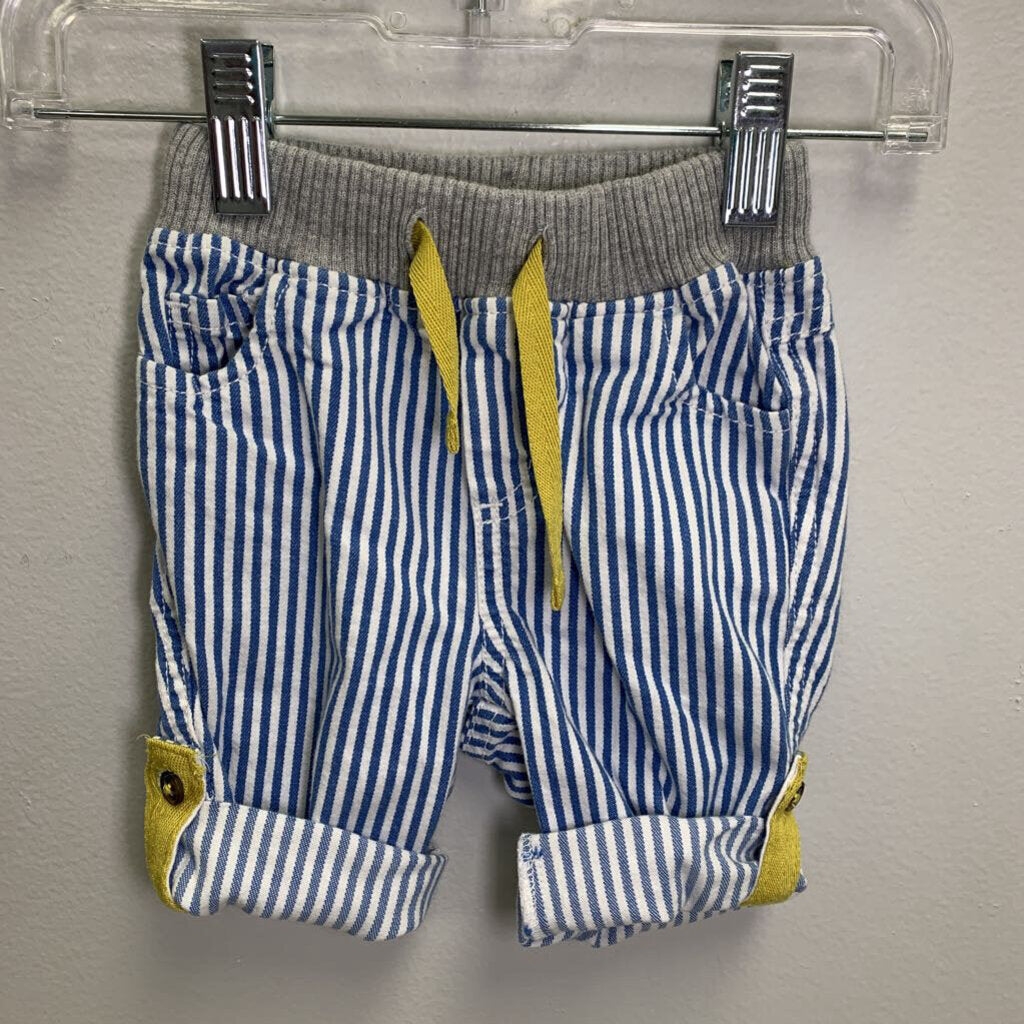 0-3M: Striped Cuffed Drawstring Pants