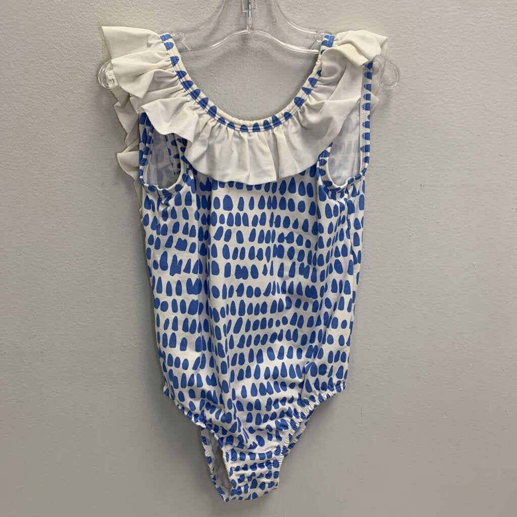 8: Spotted Ruffle Neckline Swimsuit