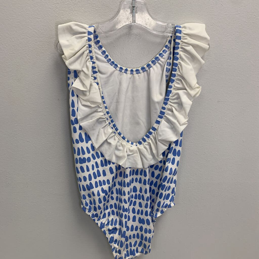 8: Spotted Ruffle Neckline Swimsuit