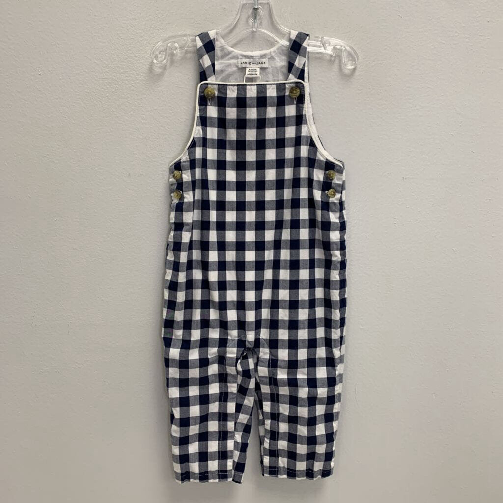 6-12M: Baby Merchant Marine Gingham Overalls