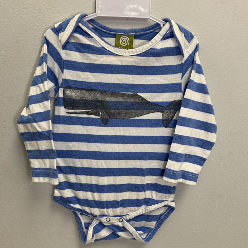 6-12M: Whale Graphic Organic Long Sleeve Onesie