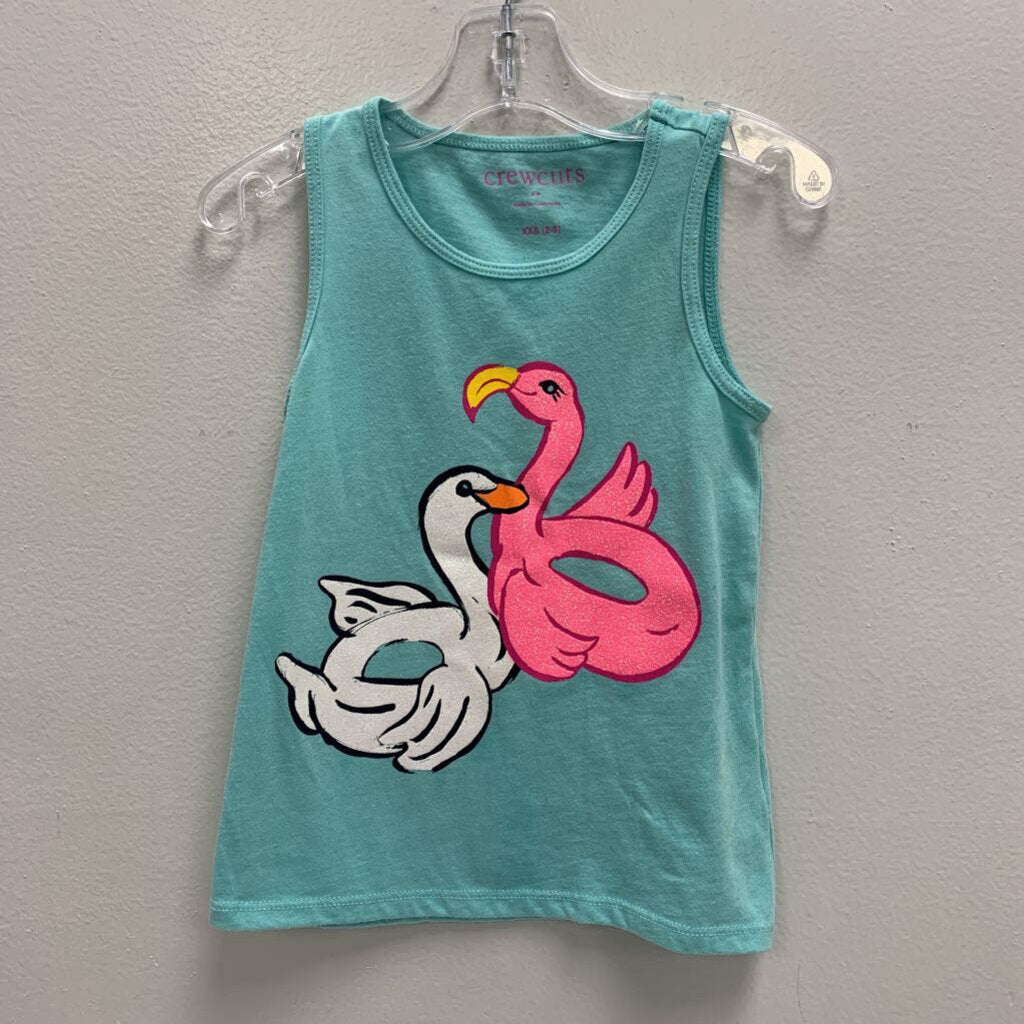 2-3: Flamingo + Swan Floaties Sparkle Tank