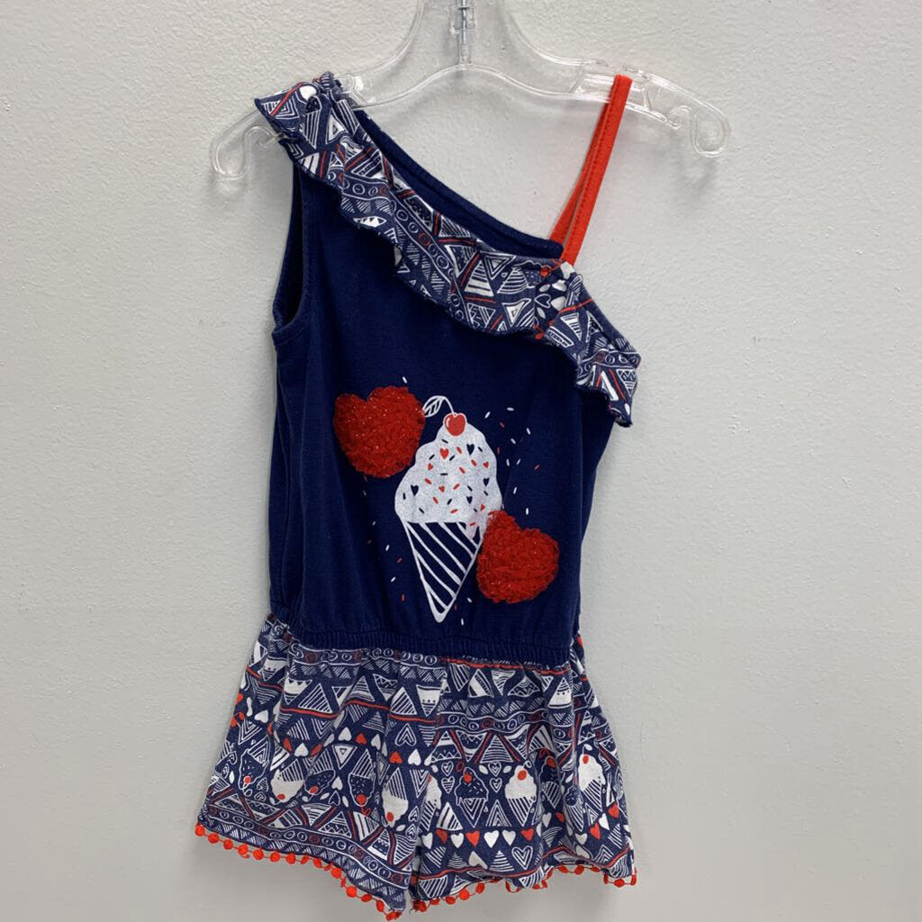 4T: 3D Hearts Ice Cream Romper