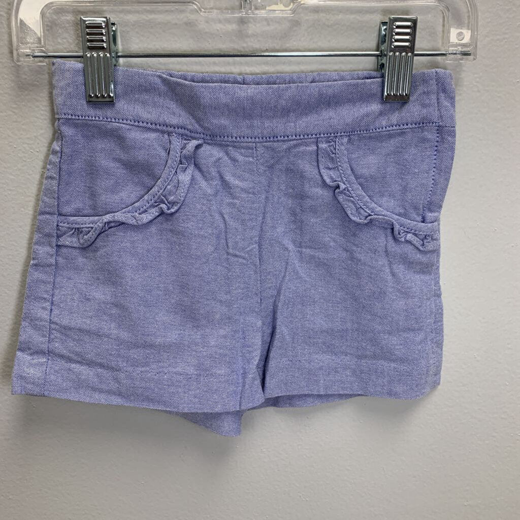 2T: Side Zip Shorts with Ruffle Pocket Detail