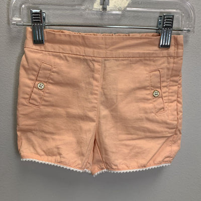 2T: Side Zip Shorts with Pom Pom Trim