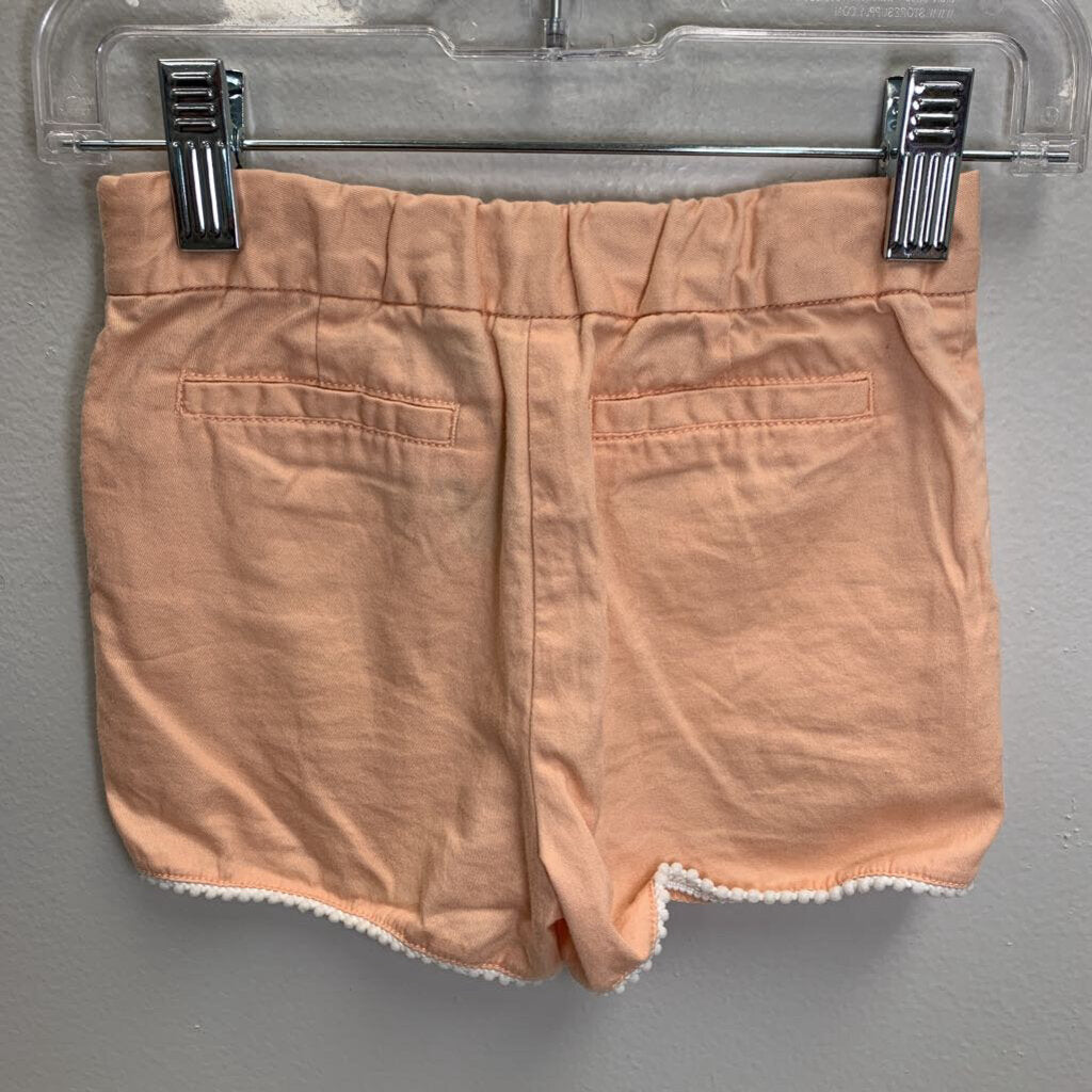 2T: Side Zip Shorts with Pom Pom Trim