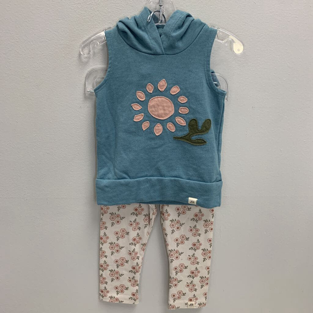 2Y: Sleeveless Hoodie + Floral Leggings