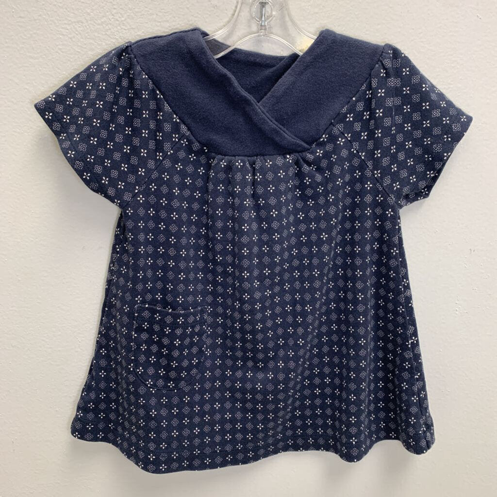 6-12M: Short Sleeve Yoke Dress - Kerchief Geo (Old World Hungary Style #G042015)