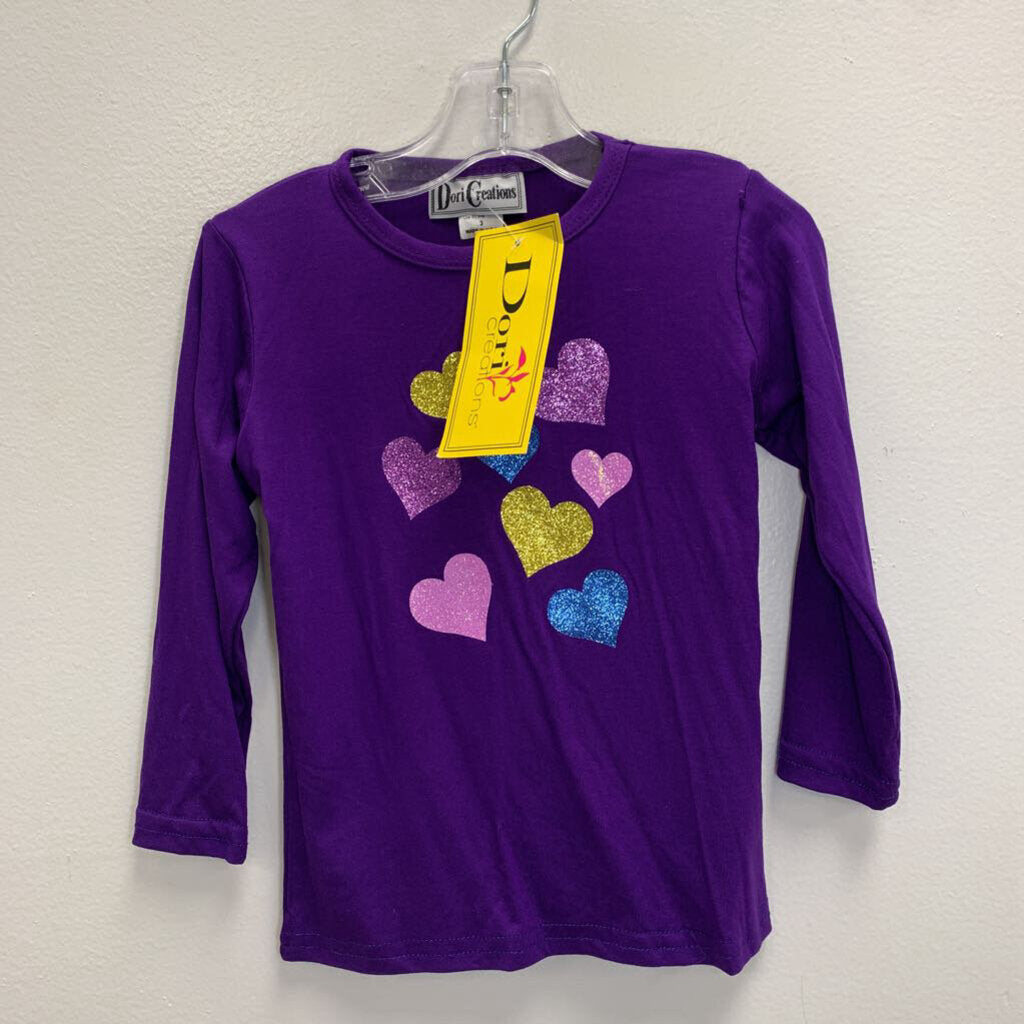 3: Glitter Multi Heart Shirt NWT