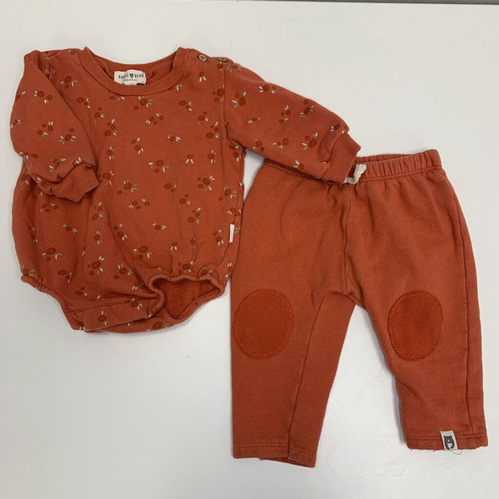 6-9M: Organic Cotton Sweatshirt Bodysuit + Pants