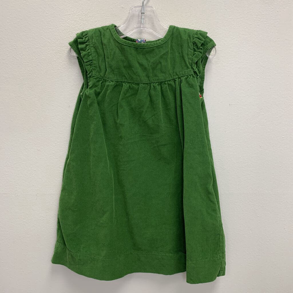 3-4Y: Short Sleeve Baby Corduroy Dress w/ Pockets