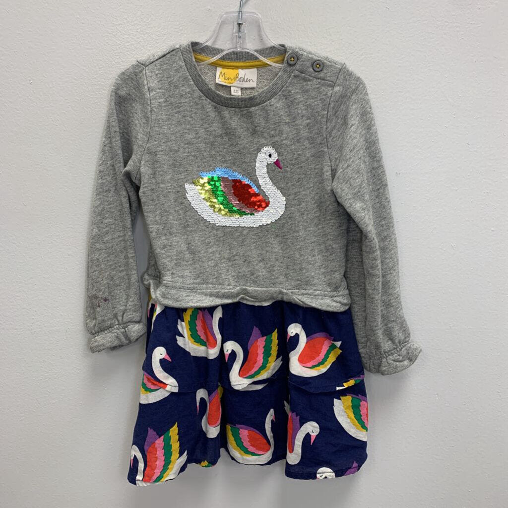 3-4Y: Flippy Sequin Swan Dress AS IS