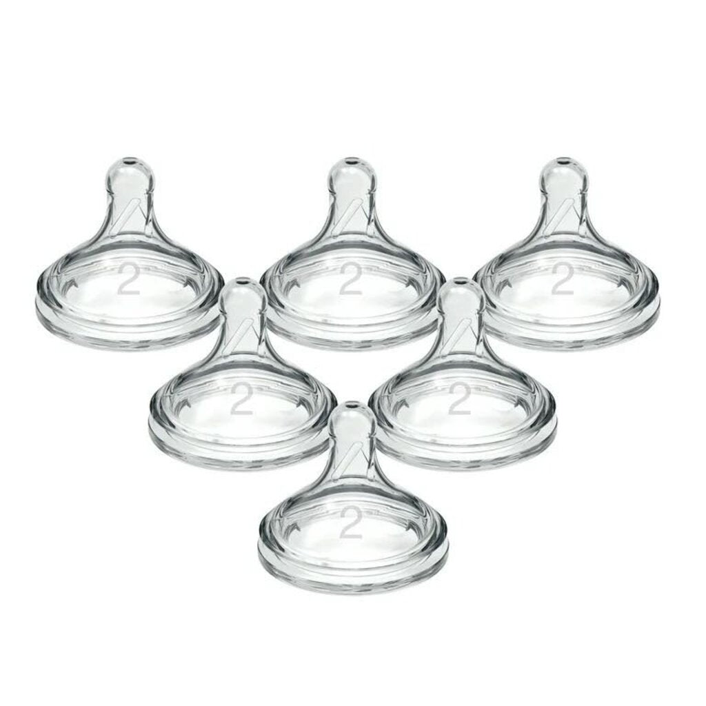 Level 2 Natural Silcone Wide Neck Nipple 6 Pack NIB