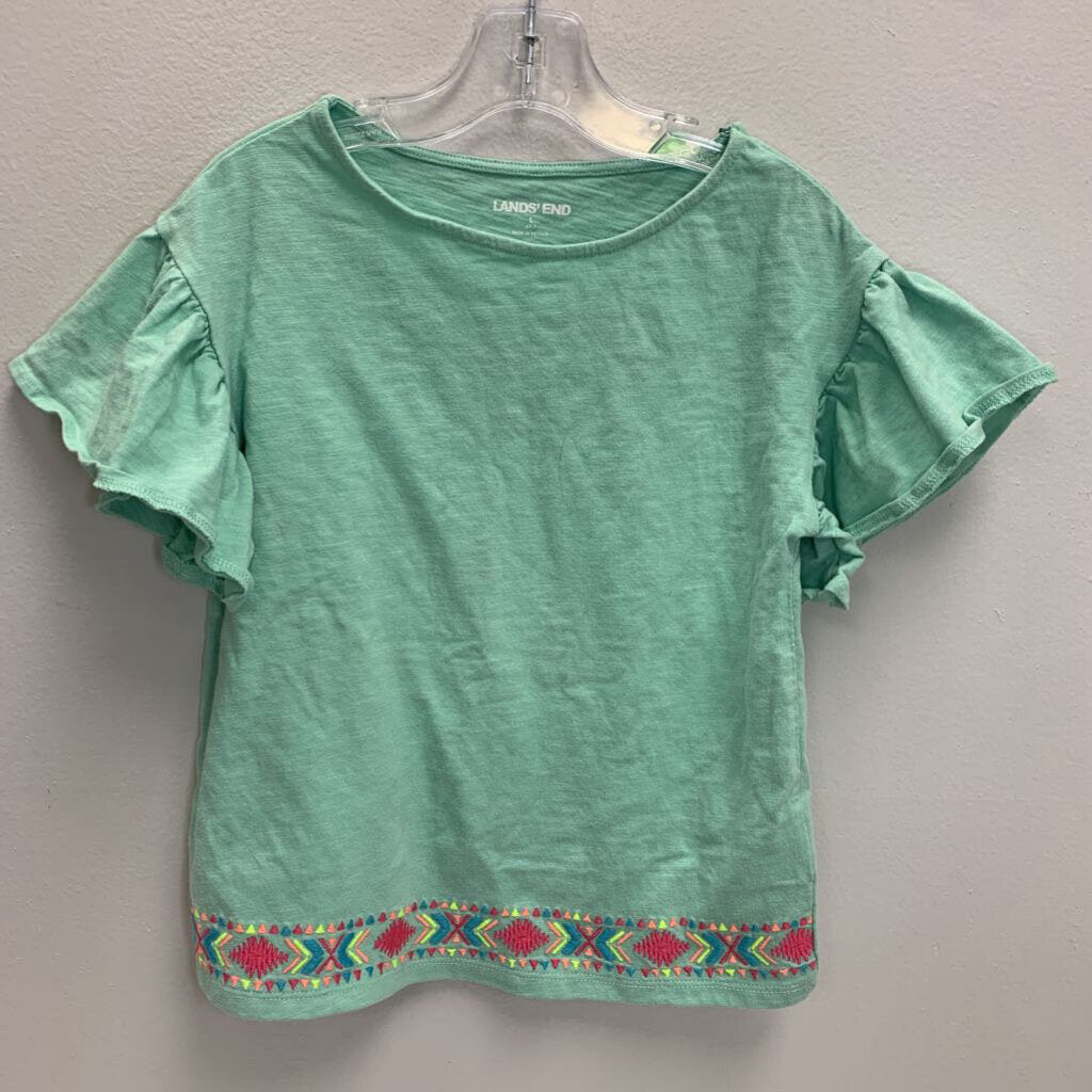 6X-7: Flutter Sleeve Top w/ Embroidered Detail